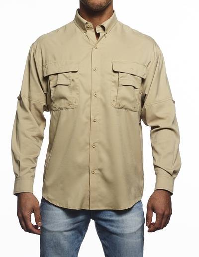 Long Sleeve Fishing Shirt Pro-Celebrity long sleeve fishing shirt selection khaki